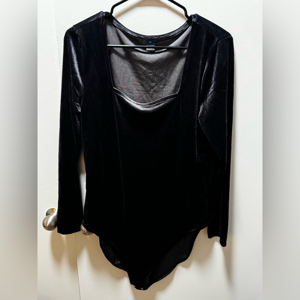 Old Navy Black Velvet Bodysuit